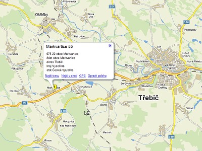 Mapa, kudy do Markvartic do provozovny Epristroje.cz